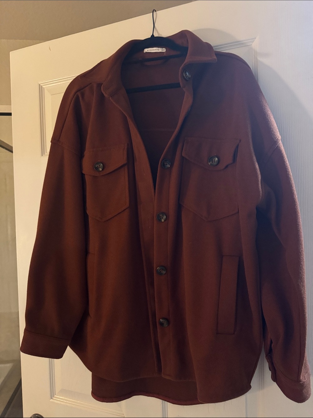 Woman’s Overshirt Jacket in Rust - staccato